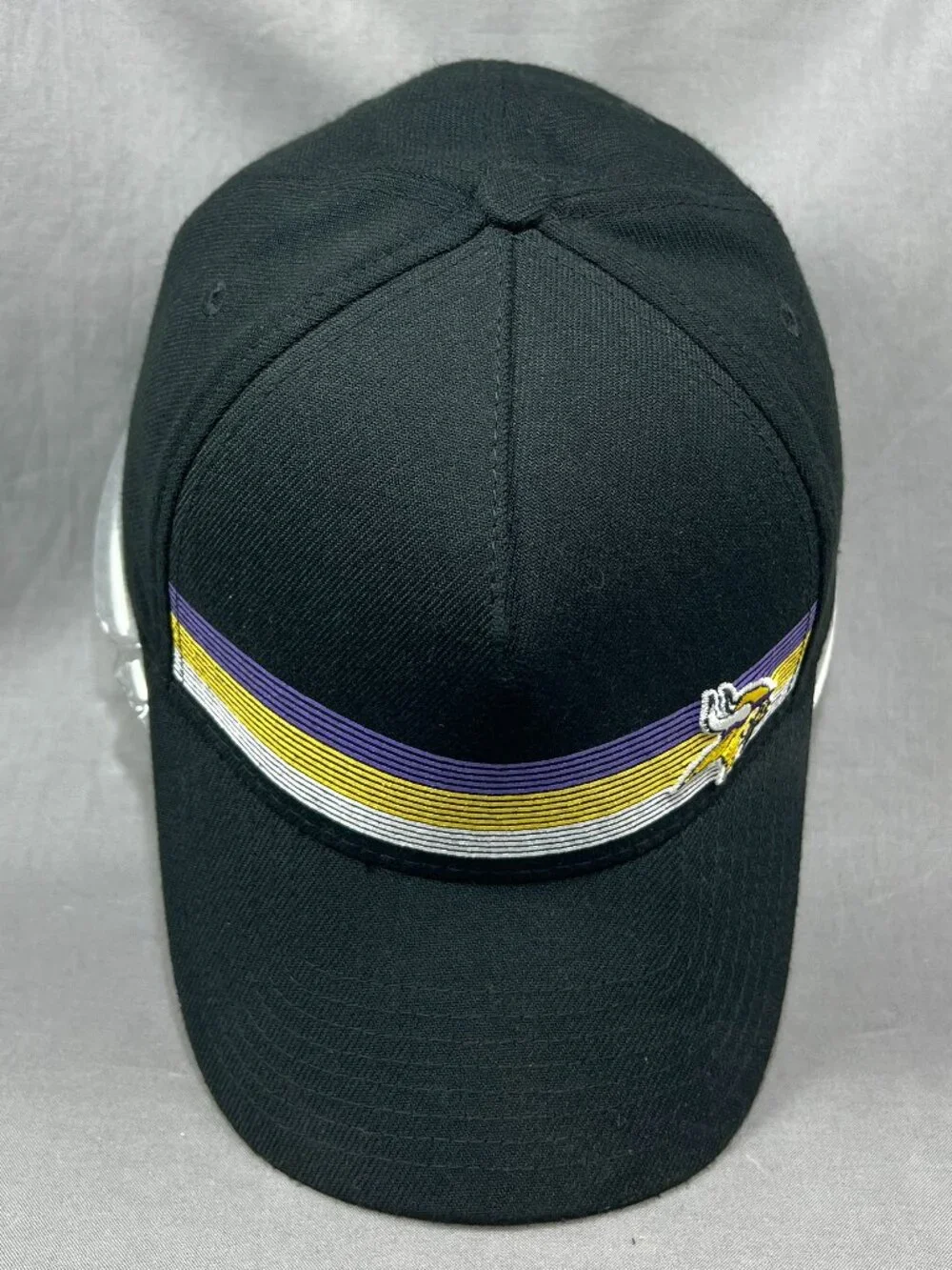 Minnesota Vikings New Era 39Thirty Flex M/L Hat Black Flawless Stripe Mens Cap